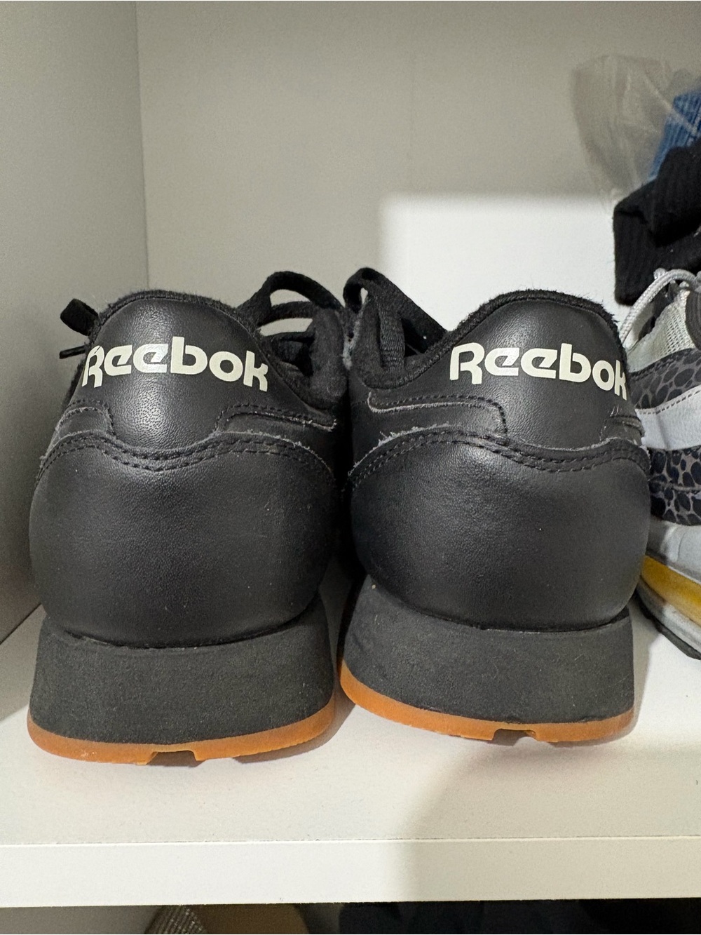 Reebok Classic Men's Black Sneakers with Gum Sole - Picture 2 of 3